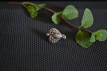 Silver Designer clip or clipon oxidised nosering or Oxidized nosepin 2