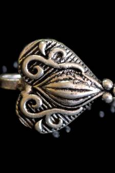 Silver Designer clip or clipon oxidised nosering or Oxidized nosepin