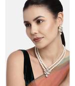 Traditional Kundan & Pearl Studded Necklace Jewellery Set For Women 