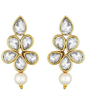 Traditional Kundan & Pearl Studded Necklace Jewellery Set For Women  5