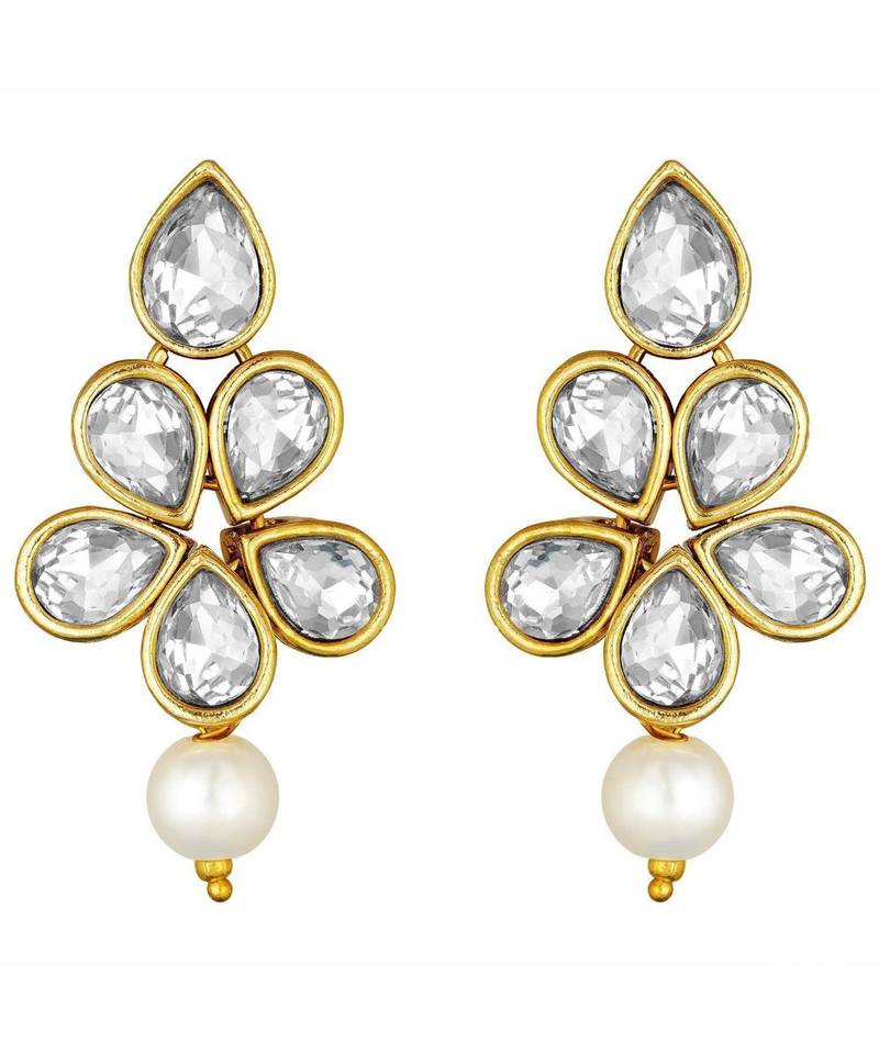 Traditional Kundan & Pearl Studded Necklace Jewellery Set For Women 