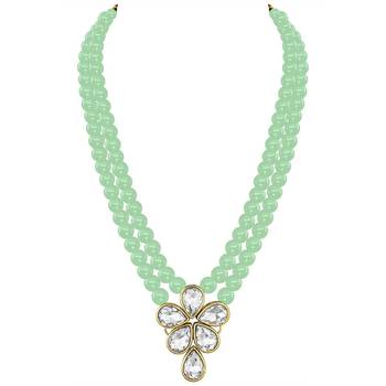 Traditional Kundan & Pearl Studded Necklace Jewellery Set For Women  5