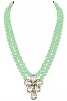Traditional Kundan & Pearl Studded Necklace Jewellery Set For Women 