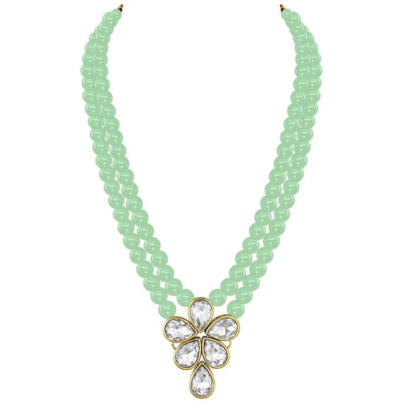 Traditional Kundan & Pearl Studded Necklace Jewellery Set For Women 