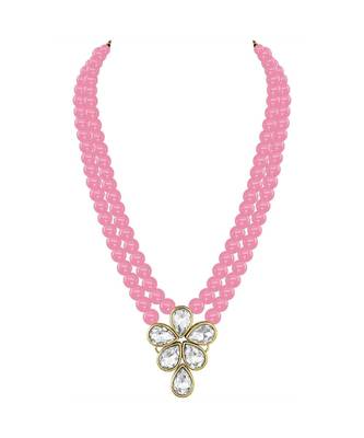 Traditional Kundan & Pearl Studded Necklace Jewellery Set For Women  4