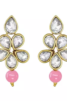 Traditional Kundan & Pearl Studded Necklace Jewellery Set For Women 