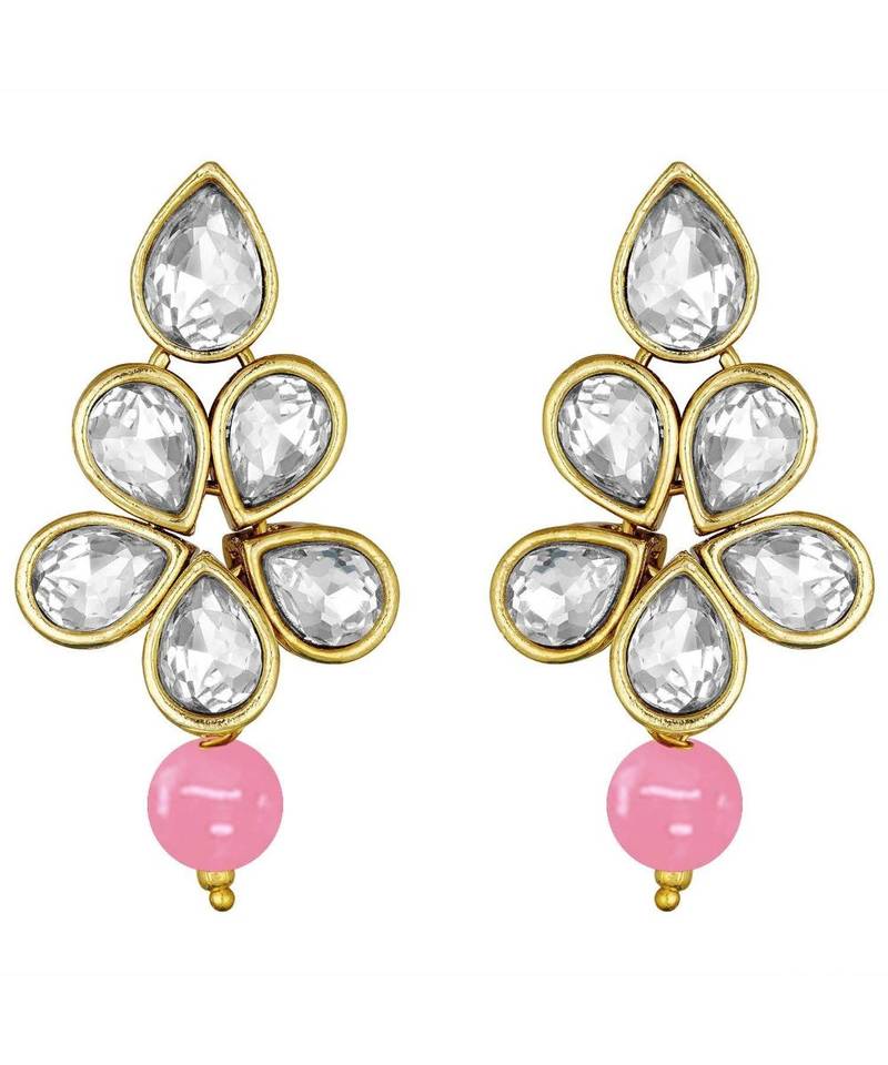 Traditional Kundan & Pearl Studded Necklace Jewellery Set For Women 