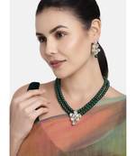 Traditional Kundan & Pearl Studded Necklace Jewellery Set For Women 