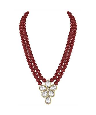Traditional Kundan & Pearl Studded Necklace Jewellery Set For Women  6