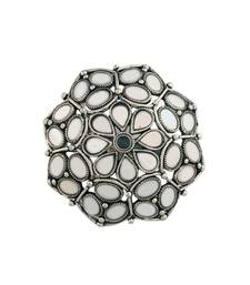 Silver Oxidized Mirror Designer Adjustable Finger Ring for Women 