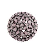 Silver Oxidized Kundan Work Designer Adjustable Finger Ring for Women 