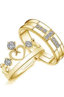 CZ Adjustable Couple Finger Rings for Women (FL180FL)