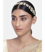 Traditional Floral Kundan Pearl Studded Rajasthani Sheeshphool/Mathapatti for Women 