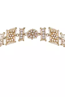Traditional Floral Kundan Pearl Studded Rajasthani Sheeshphool/Mathapatti for Women 