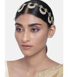 Traditional Floral Kundan Pearl Studded Rajasthani Sheeshphool/ Mathapatti for Women 
