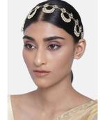 Traditional Floral Kundan Pearl Studded Rajasthani Sheeshphool/ Mathapatti for Women 