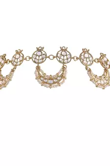 Traditional Floral Kundan Pearl Studded Rajasthani Sheeshphool/ Mathapatti for Women 
