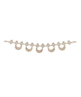 Traditional Floral Kundan Pearl Studded Rajasthani Sheeshphool/ Mathapatti for Women  3