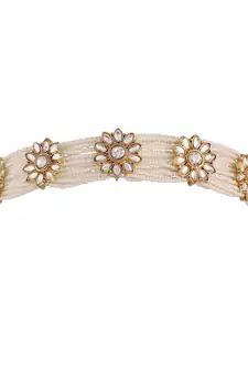 Traditional Floral Kundan Pearl Studded Rajasthani Sheeshphool/ Mathapatti for Women 