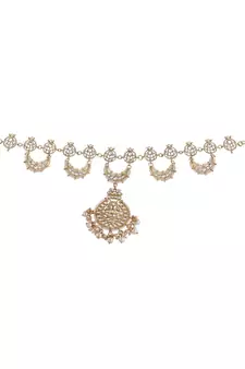 Traditional Floral Kundan Pearl Studded Rajasthani Sheeshphool/ Mathapatti for Women 