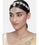 Traditional Floral Kundan Pearl Studded Rajasthani Sheeshphool/Mathapatti for Women 