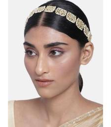 Traditional Floral Kundan Pearl Studded Rajasthani Sheeshphool/ Mathapatti for Women 
