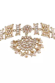Traditional Floral Kundan Pearl Studded Rajasthani Sheeshphool/ Mathapatti for Women 
