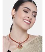Designer Traditional Brass Jewellery Set With Earrings Glided with Kundan 