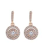 Rose Gold Plated Glittering Crystal AD Stone Dangle & Drop Earrings for Women & Girls 