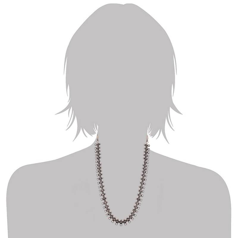 South Indian Stylish Pearl Work Long Necklace With Earrings For Women & Girls 