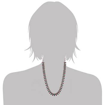 Traditional South Indian Stylish Pearl Work Long Necklace With Earrings For Women & Girls  3