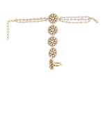 Plated Embellish With Kundan & Pearl Adjustable Haath Phool/Panja Bracelet for Women (PIJ028W) (Pack of 1)