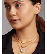 Gold Hydro Mozanite Polki Necklace