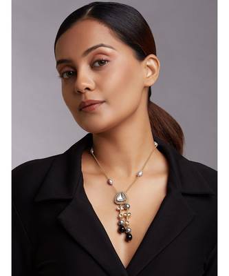 Gold Plated Necklace With Black Onyx Drops 2