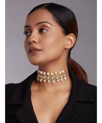 Beaded Choker With White Fresh Water Pearls 2