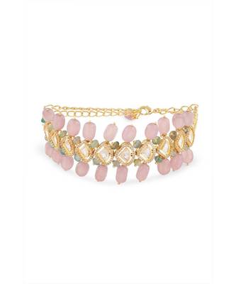 Beaded Choker With Pink Jade Tumbles 3