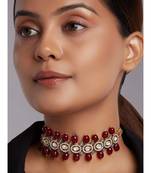 Beaded Choker With Red Onyx Tumbles