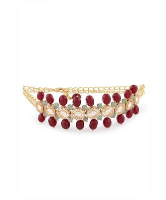 Beaded Choker With Red Onyx Tumbles 3