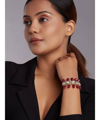 Beaded Bracelet With Red Onyx Tumbles 3