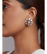 Hydro Mozanite Polki Stud Earrings