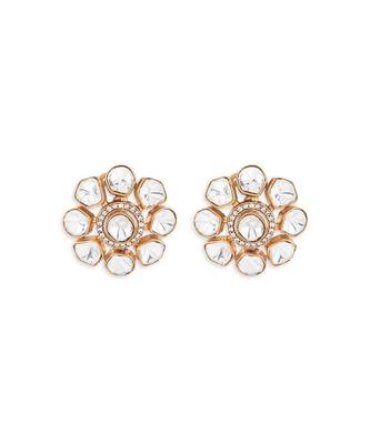 Hydro Mozanite Polki Stud Earrings 3