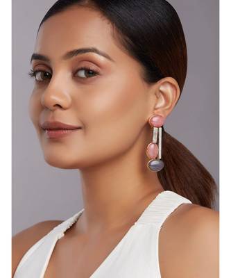Jade Beaded Drop Earrings With Cubic Zirconia 2