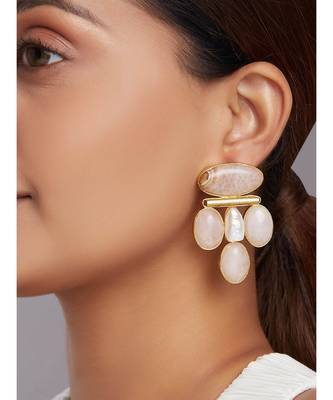 Pink Rose Quartz Drop Earrings 1