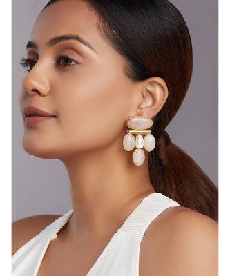 Pink Rose Quartz Drop Earrings 2