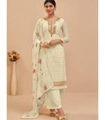 Cream Georgette Pakistani Salwar Kameez