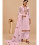 Baby Pink Georgette Pakistani Salwar Kameez