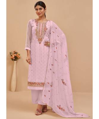 Baby Pink Georgette Pakistani Salwar Kameez 2