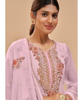 Baby Pink Georgette Pakistani Salwar Kameez 3