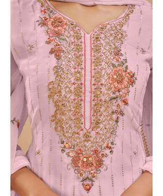 Baby Pink Georgette Pakistani Salwar Kameez 4