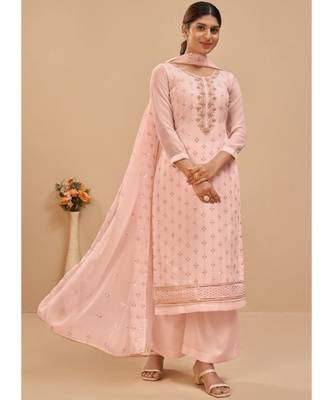 Light Pink Georgette Pakistani Salwar Kameez 2
